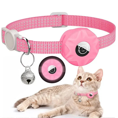 AirTag Cat Collar with Secure Holder, Reflective Safety Strap & Bell