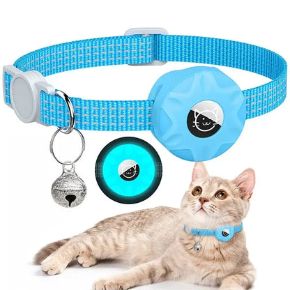 AirTag Cat Collar with Secure Holder, Reflective Safety Strap & Bell