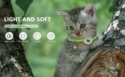 AirTag Cat Collar with Secure Holder, Reflective Safety Strap & Bell